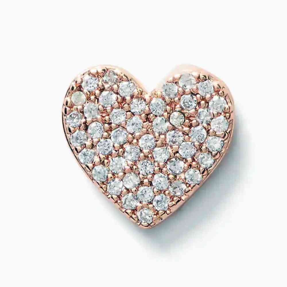 Sparkling Heart-Shaped Rose Gold And Silver Earrings